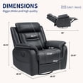 thumbnail image 2 of Bonzy Home Leather Recliner Chair, 360° Swivel Rocker, Manual Reclining Chair with Adjustable Backrest & Footrest for Living Room,Black, 2 of 7
