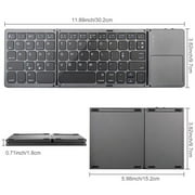 Keyboard, Bluetooth Keyboard Touchpad Foldable Tri-fold Wireless For