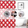 thumbnail image 4 of Red and White Polka Dots Shower Curtain, Geometry Bath Curtains Bathroom Decor Waterproof Polyester Fabric Shower Curtain Sets with Hooks 72x84 Inch, 4 of 6