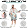 thumbnail image 5 of Wearable Oversized Blanket,Pioneer Flower Floral Print Pattern Wearable Blanket Hoodie for Adults,Cozy Hooded Blankets with Super Pockets,Super Warm Fuzzy Pullover for Women & Men, 5 of 6