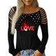 thumbnail image 1 of Blusa de manga larga con estampado de día de San Valentín y hombros descubiertos para mujer Pompotops gfhjh17927, 1 of 7