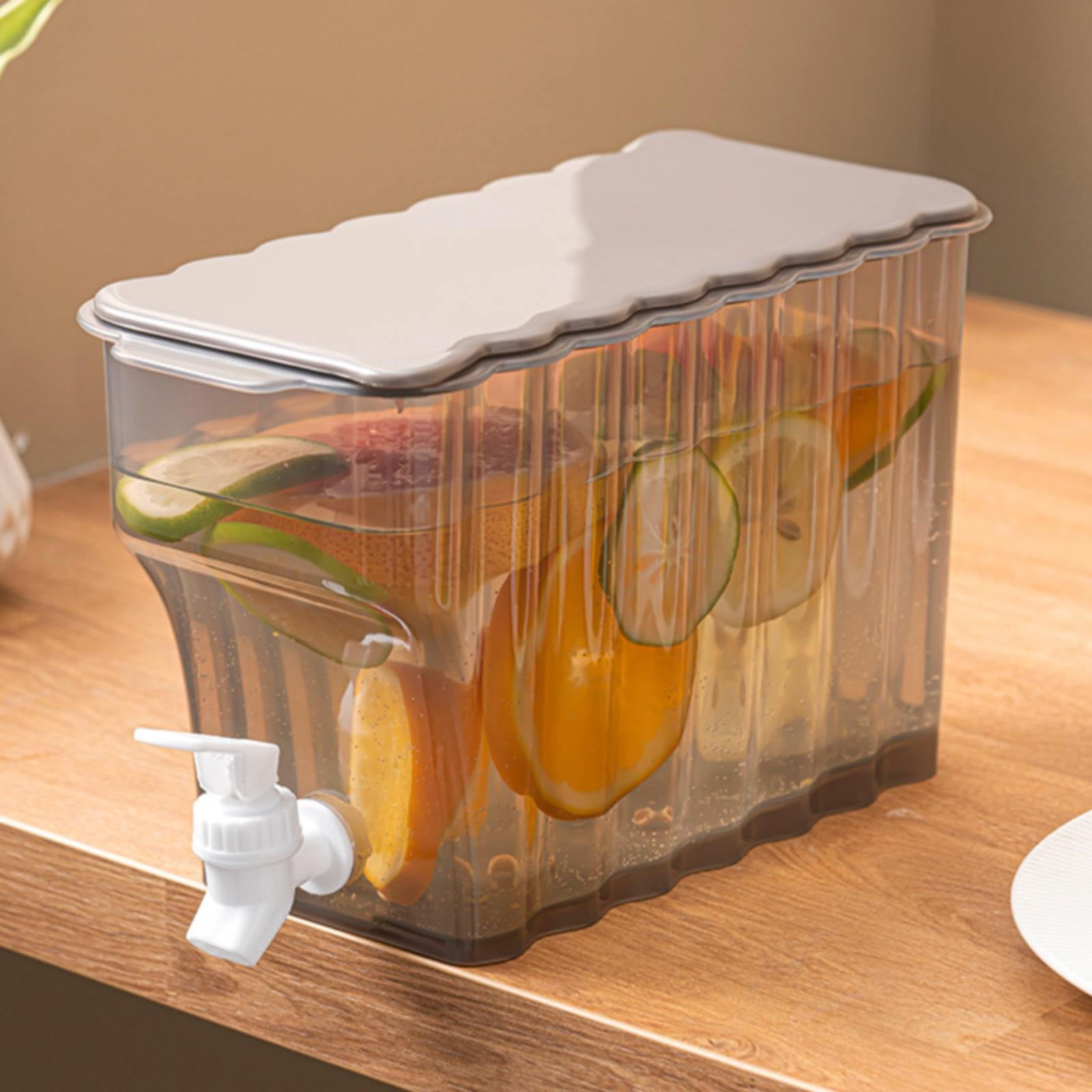 Storage Container, Ongmies Drink Dispenser for Fridge Beverage Liquid Drink Container for Party 1 Gallon Cold Water Pitcher Lemonade Stand Juice Jug, Storage Containers, Cold Water Bottle X2