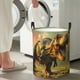 thumbnail image 5 of Fotbe Realistic Style Forest Dinosaur Cesto de Ropa con Asas, Cesto Impermeable de Gran Capacidad, Bolsa de Lavado para Dormitorio, Cesto de Ropa con Ruedas y Asas-Medium, 5 of 6