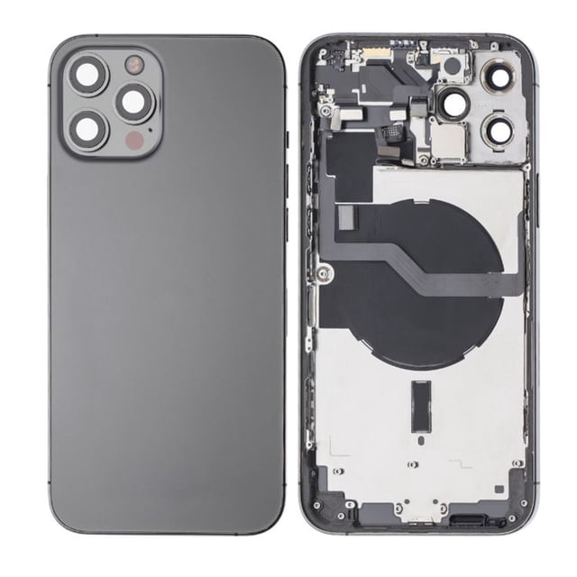 Boîtier Arrière de Remplacement avec Petits Composants Pré-Installés Compatible pour iPhone 12 Pro Max (Prise OEM Utilisée : Grade A) (Graphite)