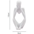 thumbnail image 2 of The Thinker Statue,Resin Thinker Abstract Sculpture Statue Modern Character Figurines White, 2 of 5