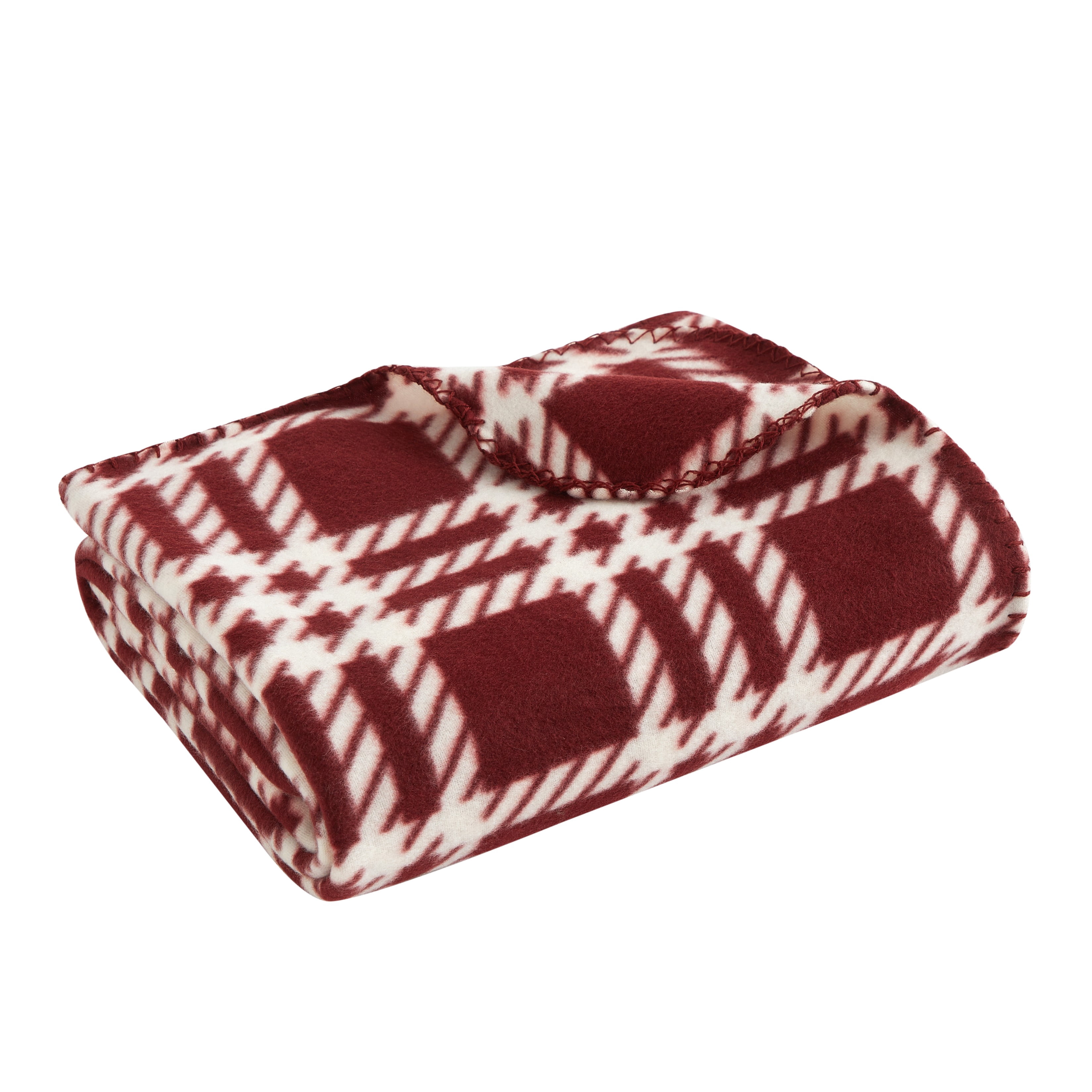 Mainstays Red Plaid Fleece Throw