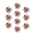 thumbnail image 1 of 10 piezas brillo Poinsettias flores artificiales árbol adornos arreglo floral 9cm Yuyangstore Decoraciones para árboles de Navidad, 1 of 8