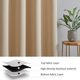 thumbnail image 4 of Thermal Insulating Blackout Curtains, 2 Panels with Eyelets, 132x155cm, Beige, for Living Room or Bedroom, 4 of 5
