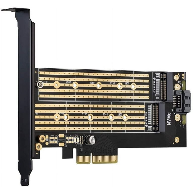 M.2 SSD Card 1x PCIe (NVMe) 2x SATA M.2 - SATA Controller Cards