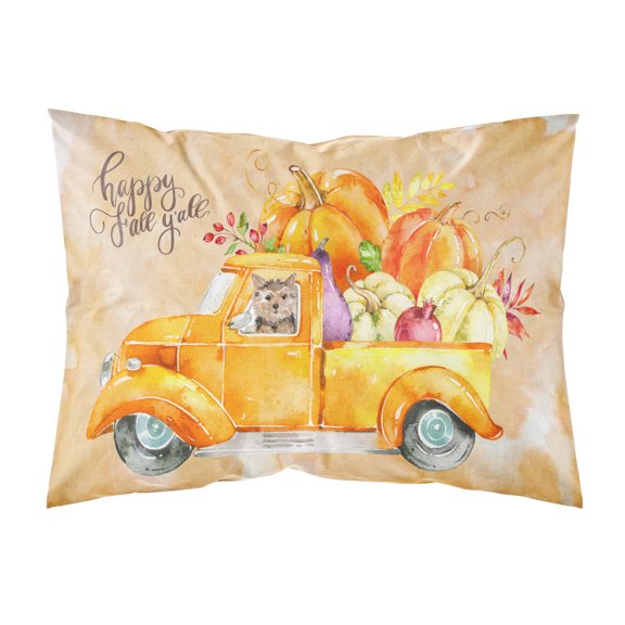 Carolines Treasures CK2673PILLOWCASE Fall Harvest Norwich Terrier Fabric Standard Pillowcase Standard multicolor