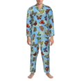thumbnail image 3 of Fotbe Multicolored Butterflies Pijama de Hombre con Estampado de Manga Larga, Conjunto de 2 Piezas, Ropa de Dormir Suave y Cómoda con Bolsillos-X-Large, 3 of 7