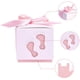 thumbnail image 4 of 60 juegos de cajas de regalo con forma de huella para recién nacidos, baby shower, dulces, plegables, de papel rosa con cinta., 4 of 9