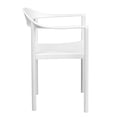 thumbnail image 2 of Bowery Hill Plastic Cafe Stack Stacking Chair in White, 2 of 2