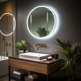 thumbnail image 6 of Dreamwerks Onxy 24" Round Frameless LED Mirror with Touch Screen, Backlit Brightness & Temperature Control, 6 of 13
