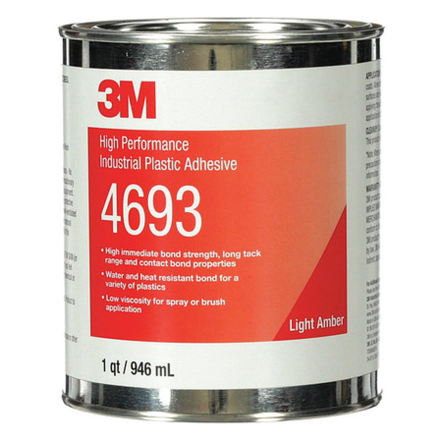 3M 4693 Industrial Plastic Adhesive,Can,1 qt