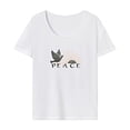 thumbnail image 1 of Camiseta para mujer de verano clásica de moda básica para ir de compras, uso diario, vacaciones, 1 of 7