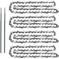 

4 Pack 14-Inch Chainsaw Chain with 2 Bonus Sharpening Files; Heavy Duty Carbon Steel Chains Fit Most Major Chainsaw Brands; for Commercial Professional and Home Use | Cuts Like Butter(A)
