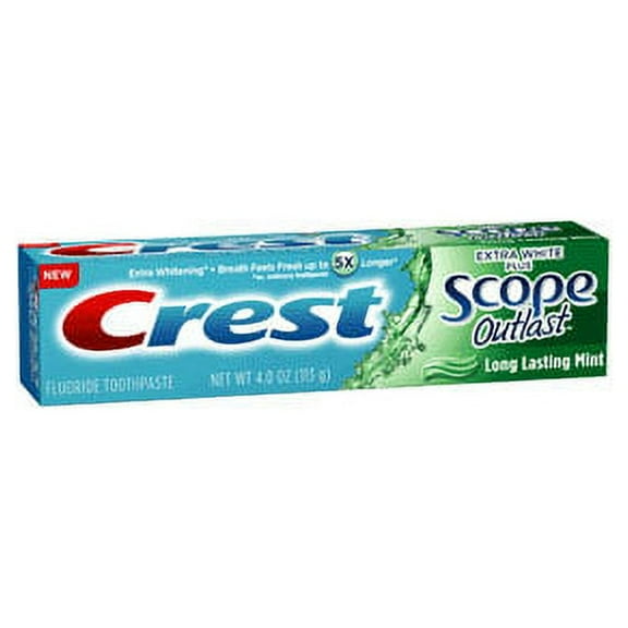 Crest Scope Outlast Long Lasting Mint Toothpaste, 4 Oz, 6 Pack