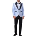 thumbnail image 2 of INSPIRE CHIC Men's Blazers Metallic Shawl Lapel Collar One Button Party Style Shiny Blazers S Blue, 2 of 5