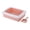 Pink, variant on D-GROEE Rectangle Top Cat Litter Box with Scoop Cat Kitty Toilet PP Durable Semi-Enclosed Pet Cleaning Supplies Litter Box, Easy to Clean