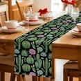 thumbnail image 5 of Cactus Summer Table Runner 72 Inches, Watercolor Tropical Botanical Black Bed Runner Dresser Scarves Tabletop for Indoor Outdoor Parties/Ceremony/Banquet, 14" x 72", 5 of 9