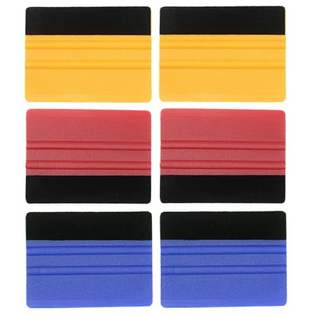 

Plastic Car Tint Film Vinyl Squeegee 6 Pcs Felt Edge Scraper Wrapping Tool for Cars Wrap No Scratch Scraper