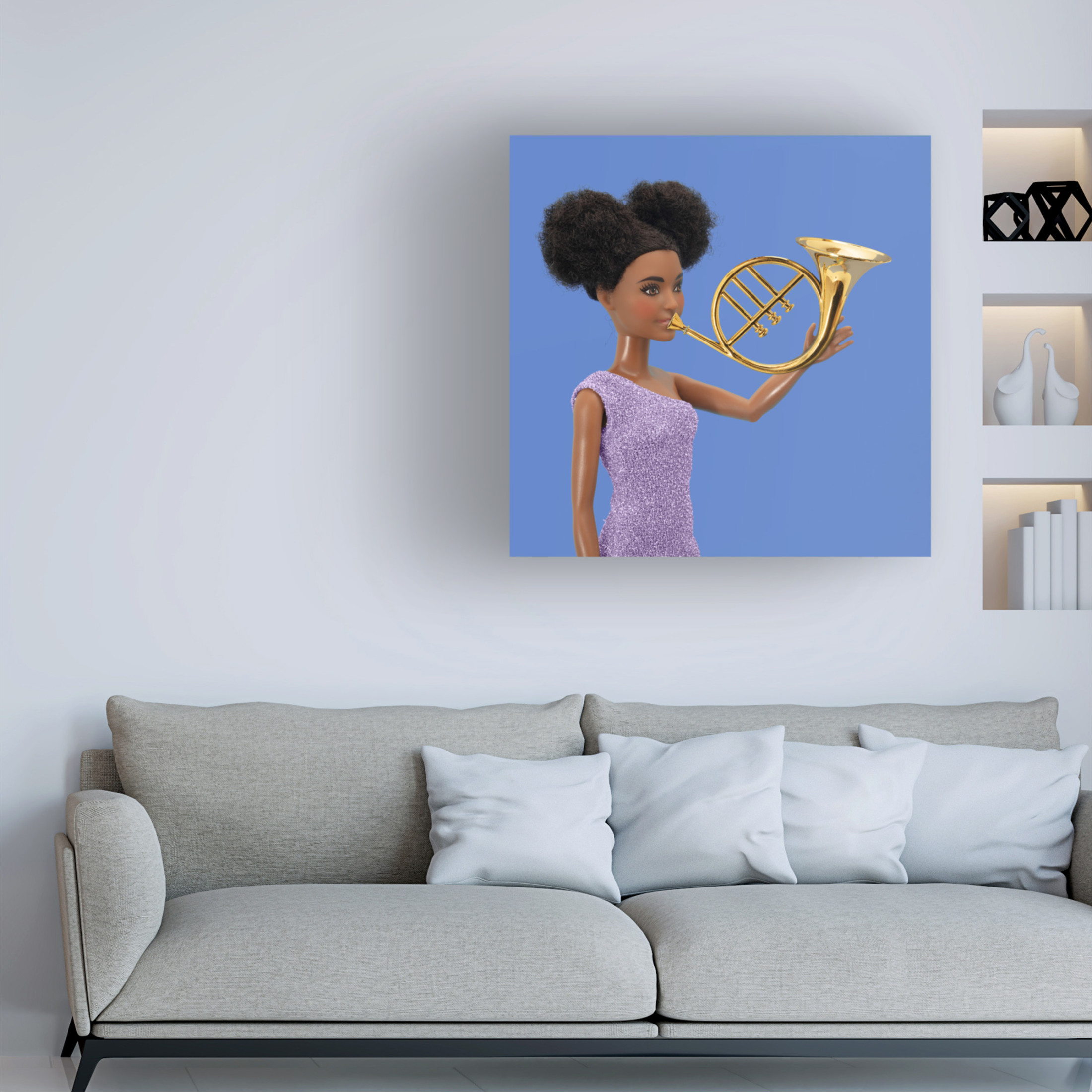 Canvas Wall Art - Julia Ramiro 'TromboiN' Wall Art for Living Room, Bedroom, or Office Décor by Trademark Fine Art - 35 x 35 Inches