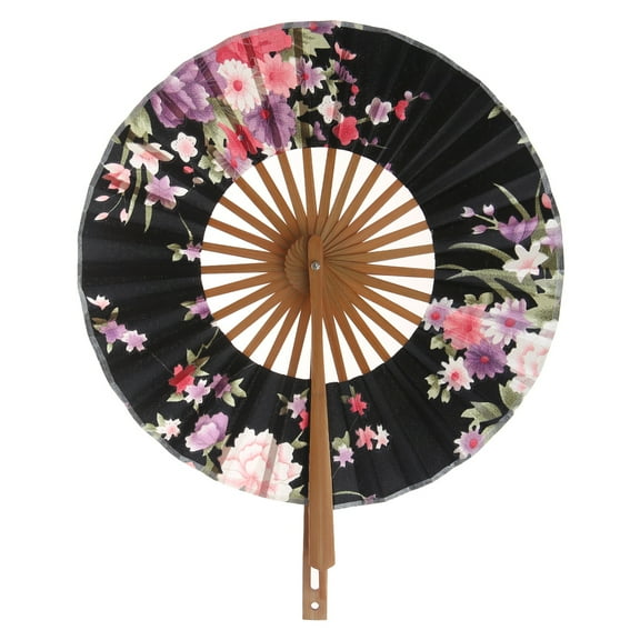 Yammee Japanese Flower Pocket Folding Hand Fan Round Circle Party Decor Gift