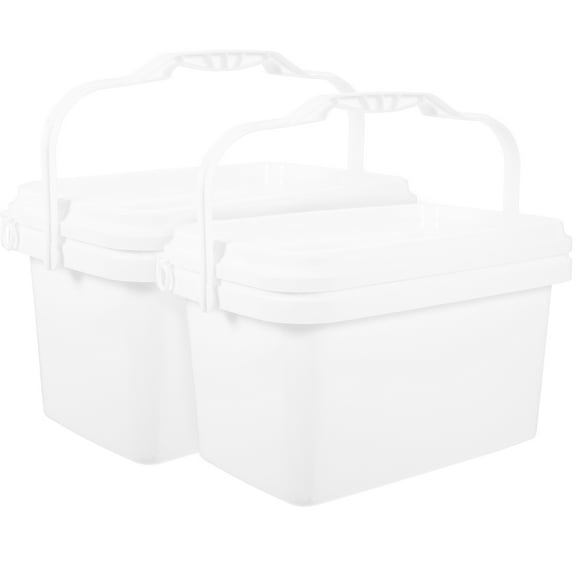WRITWAA 2-Pack Large White Plastic Storage Buckets with Lids and Handles, Multi-Purpose Organizer Containers for Home and Garage