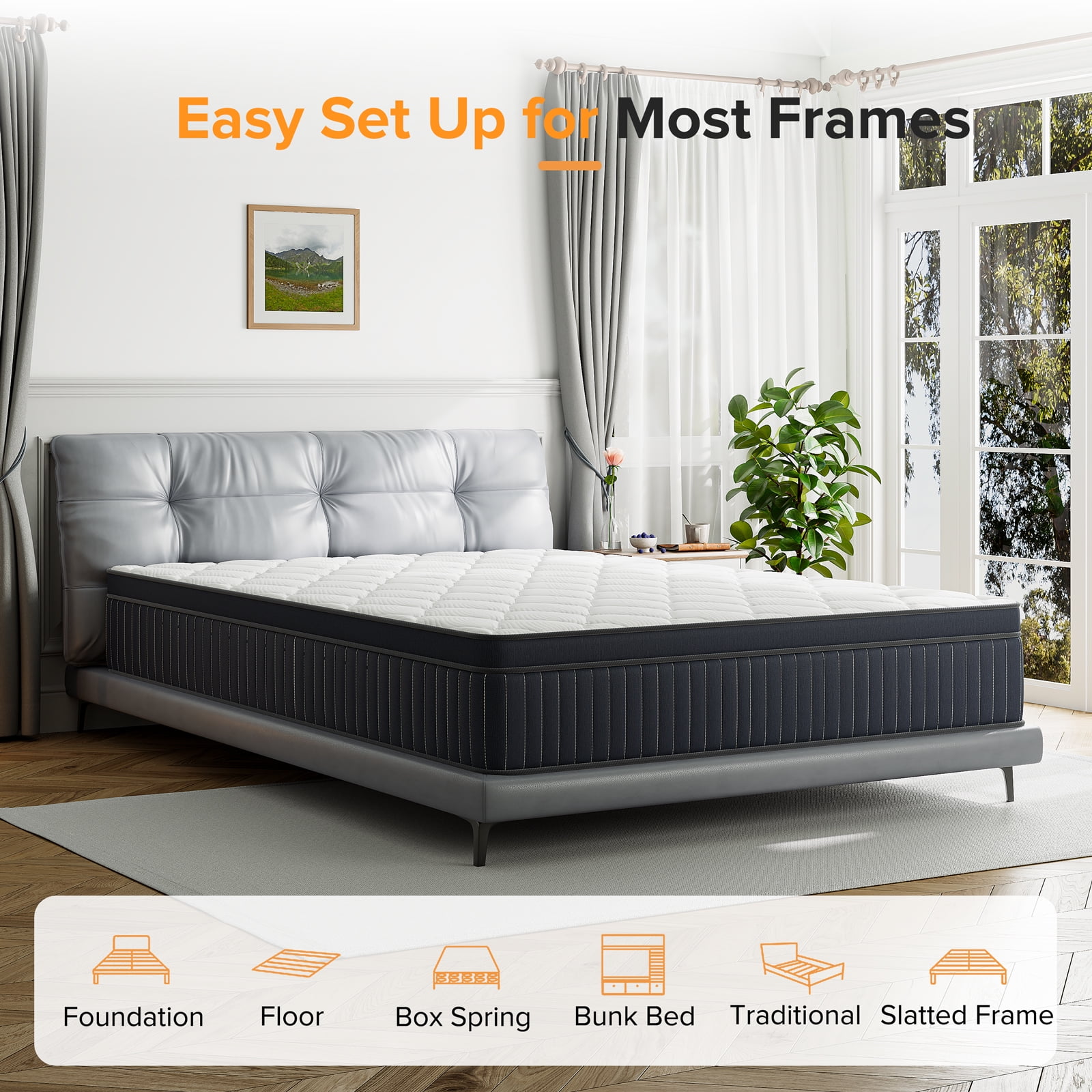 Full Mattress, Babo Care 12 Inch Cooling-Gel Memory Foam and Individually Pocket Innerspring Hybrid Mattress, Full Bed Mattress in a Box, CertiPUR-US Certified, Medium Full Size Mattress