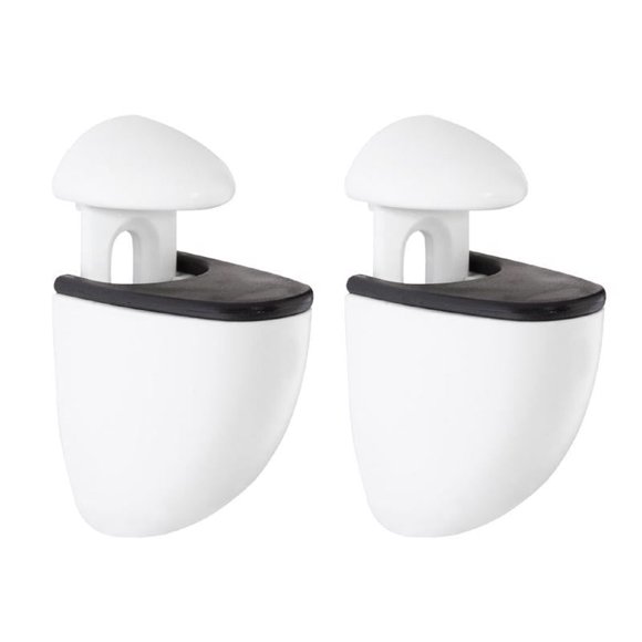 Clips de estante Dolle White Metal, 3 x 2,54 x 4 cm (paquete de 5)