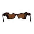 thumbnail image 2 of Womens Avant Garde Hole Punch Cropped Thick Plastic Mod Sunglasses Tortoise Brown, 2 of 4