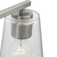 thumbnail image 6 of Vertex Collection Three-Light Brushed Nickel Clear Glass Contemporary Bath Light, 6 of 14