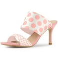 thumbnail image 1 of BLISSFUL STEP Women's Printed Stiletto Heels Slides Sandals, 1 of 6