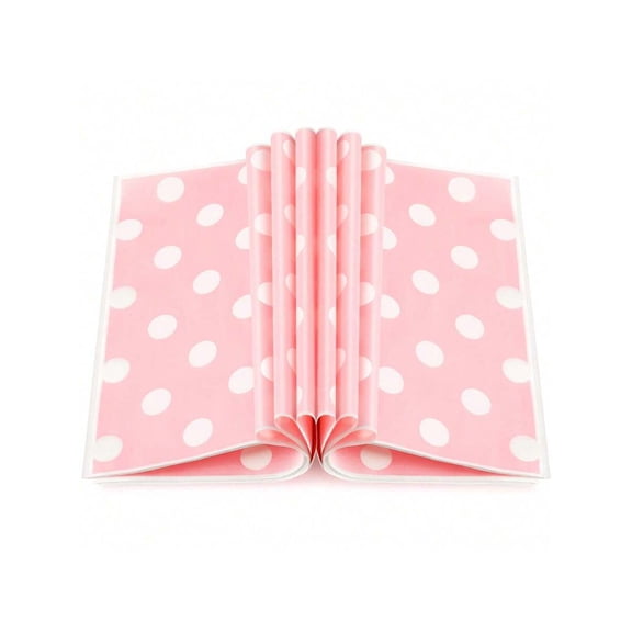 150 Pcs Wax Paper Sheets For Food Dot Printed Bakery Tissue Greaseproof Disposable Wrapping Paper For Sandwich Fast Food Picnic Basket Liner Christmas Birthday Party Supplies (Pink)