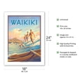 thumbnail image 2 of Surfride Waikiki - Surfriders Hawaii - Diamond Head Crater - Vintage Hawaiian Travel Poster by Kerne Erickson - Bamboo Fine Art 290gsm Paper Print (Unframed) 18x24in, 2 of 4