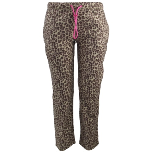 Lee Hanton - Ladies' Leopard Print Design Fleece Pajama Pants - Walmart.com - Walmart.com