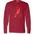 thumbnail image 3 of Inktastic Heart Health Awareness Red Ribbon Made of Hearts Long Sleeve T-Shirt, 3 of 5