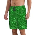 thumbnail image 2 of Disketp Men'S Swim Trunks Hawaiian Breathable Surf Beach Swimsuits Mesh Lining Beach Shorts With Pockets-Green Glitter, 2 of 9