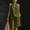 Army Green, variant on Women's 2 Piece Short Sets Linen Sleeve V Neck Halter Matching Short Suit Summer Casual Oversized Outfits Light Blue XL(XL)