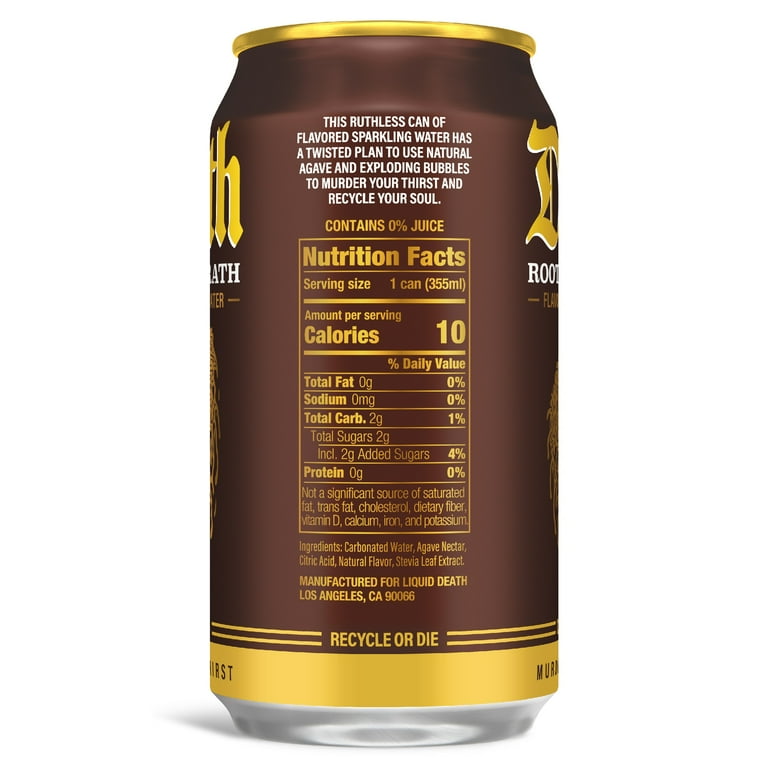 Liquid Death, Rootbeer Wrath, 6-Pack, Soda-Flavored Sparkling