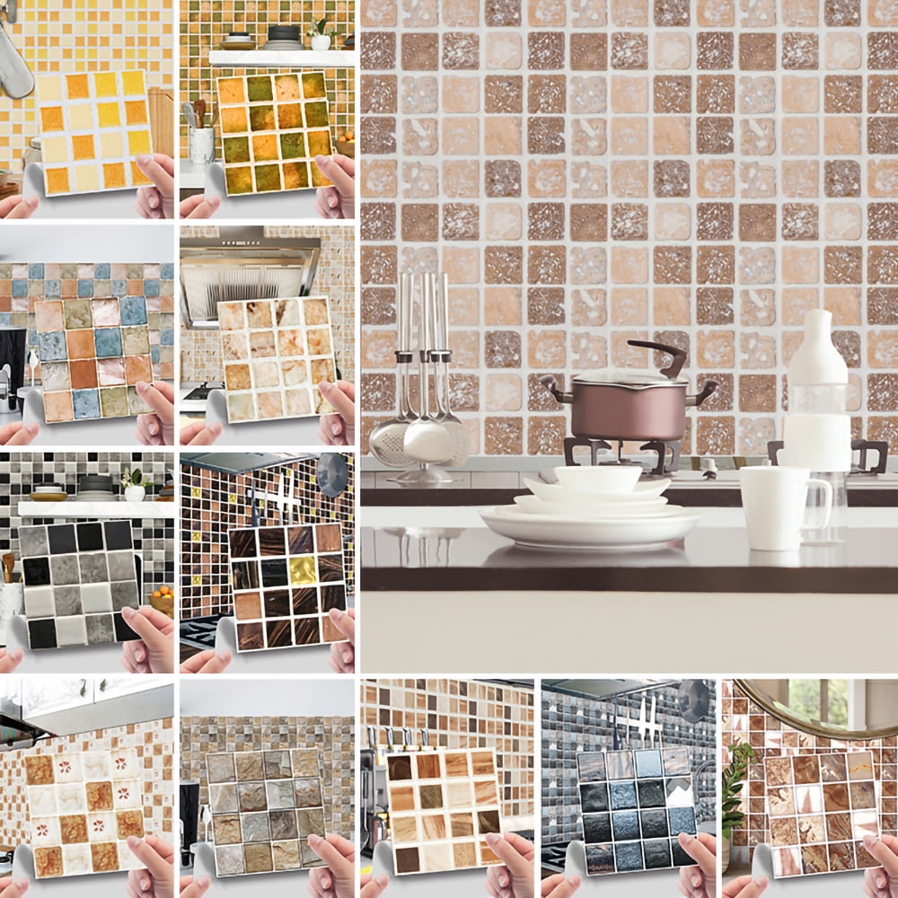 CUH 18/54/90/126/180 Pcs Mosaic Pattern Peel and Stick Self Adhesive Removable Stick On Tiles Backsplash