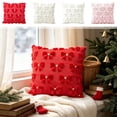 thumbnail image 7 of Yeciiwht Christmas Pillow Covers 18x18in，Knitted Bow Pillow Cases Decorative Throw Pillow Covers with Heart Accents for Home Christmas Decor 4 Colors, 7 of 7