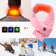 thumbnail image 2 of MIASHUI USB Heated Scarf with Three Temperature Settings for Winter Sports and Outdoor Warmth Pink, 2 of 7