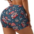thumbnail image 2 of Fotbe Gnome Love USA Seamless Shorts, Womens Workout Shorts High Waist Stretch Booty Short for Gym/Yoga/Running/Biking-Small, 2 of 9