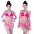 thumbnail image 2 of Women Slender Beachwear Set Sexy Bathing Suit Cover Small Chest Wrap Gathered Swimming Bathing Suit with Coverup XL, 2 of 4