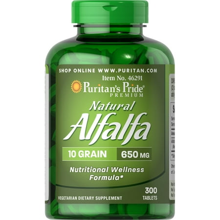 Puritan's Pride Natural Alfalfa 650 mg-300 Tablets