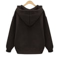 thumbnail image 5 of jjayotai Women's Hoodie Pullover, Side Zipper Hooded Warm Hoodie Casual Fashion Solid Color Drawstring Sweatshirt, 5 of 5