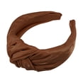 thumbnail image 1 of Bandas anchas anudadas brillantes para la cabeza, diadema para mujer, aro para el cabello, marrón, 1 of 7