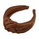 thumbnail image 1 of Bandas anchas anudadas brillantes para la cabeza, diadema para mujer, aro para el cabello, marrón, 1 of 7